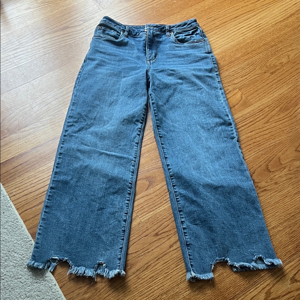 STS Blue Women's Wide Leg Sabrina High Rise Frayed Hem Jeans 27